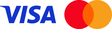 Visa and Mastercard credit or debit cards